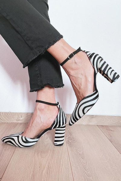 Kiara | Zebra Block Heels