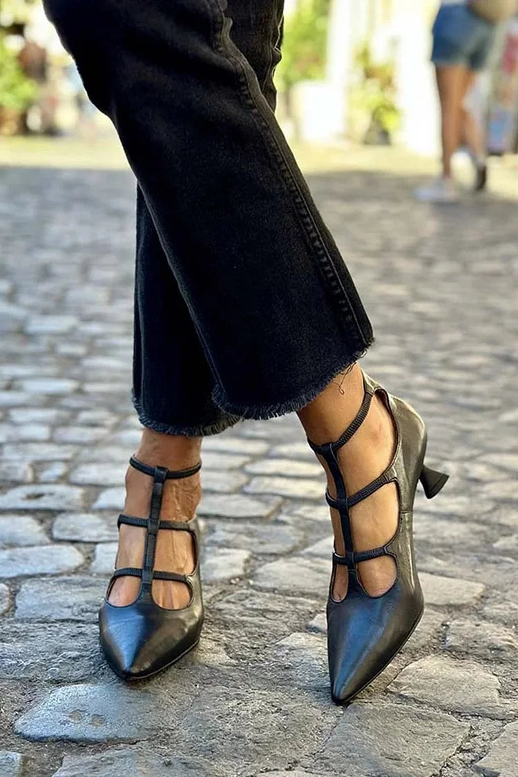 Lucille | Strappy Kitten Heels