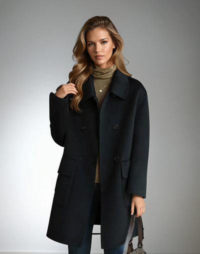 Dana | Wool Blend Double-Breasted Coat