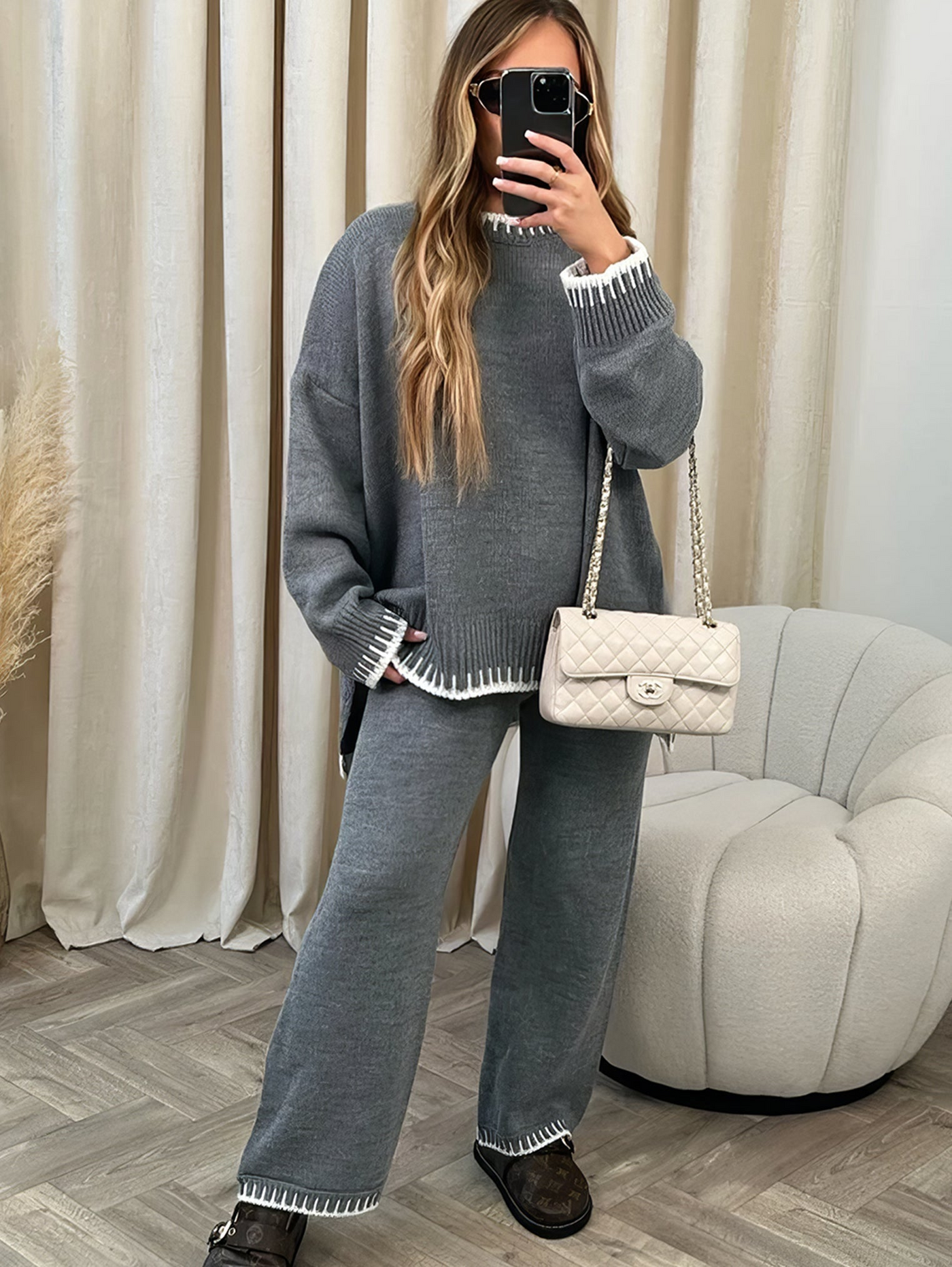 Eleanor | Contrast Trim Knit Set