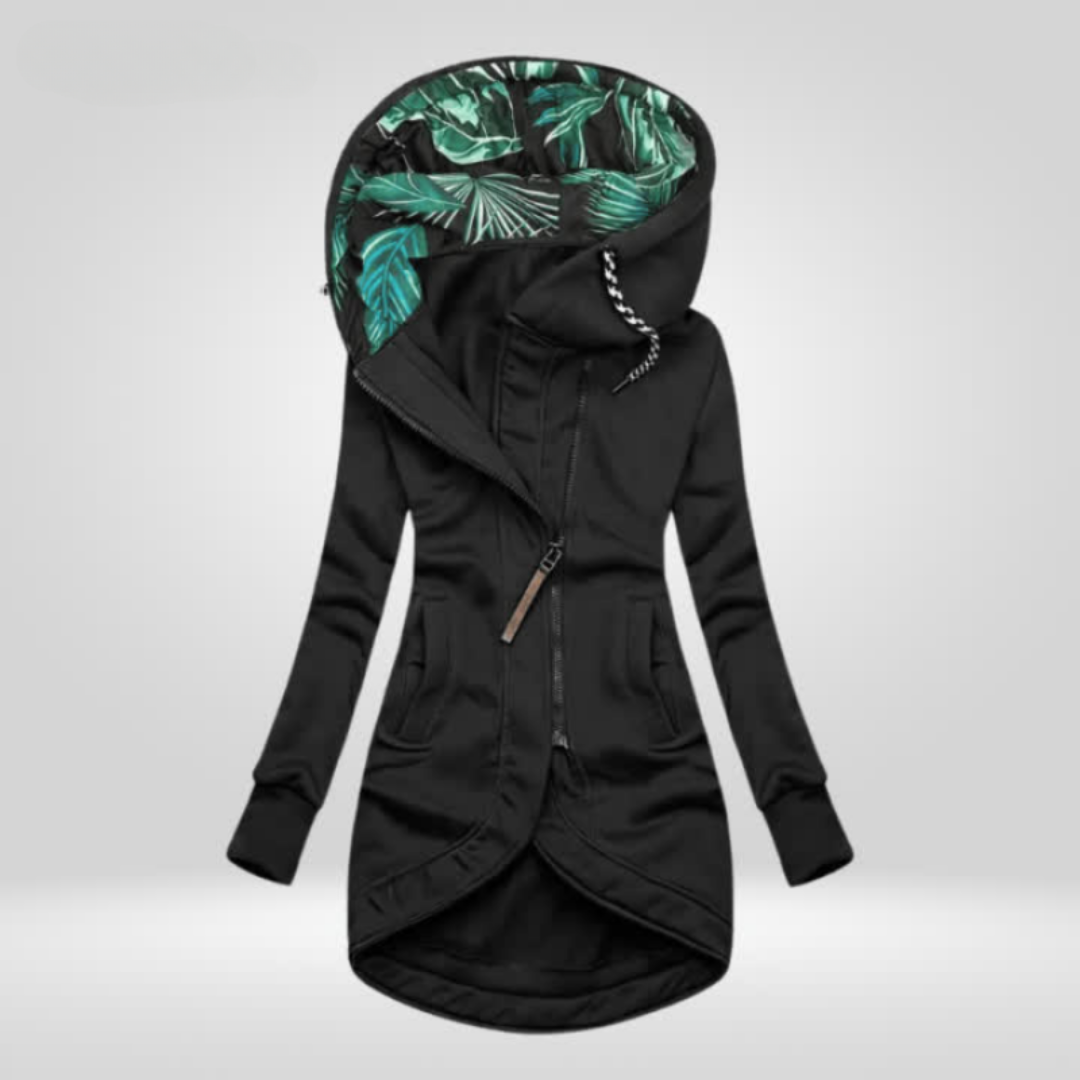 Mandy | Asymmetrical Zip Hooded Jacket