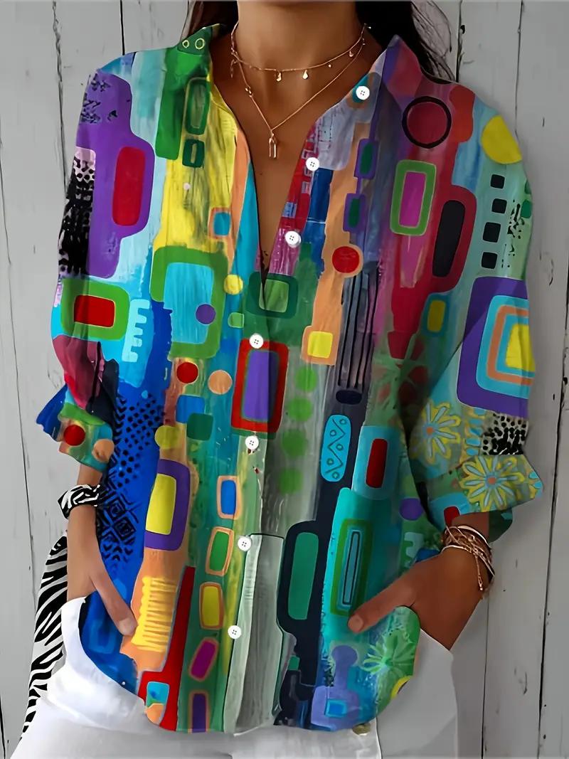 Freja | Abstract Colourflow Blouse