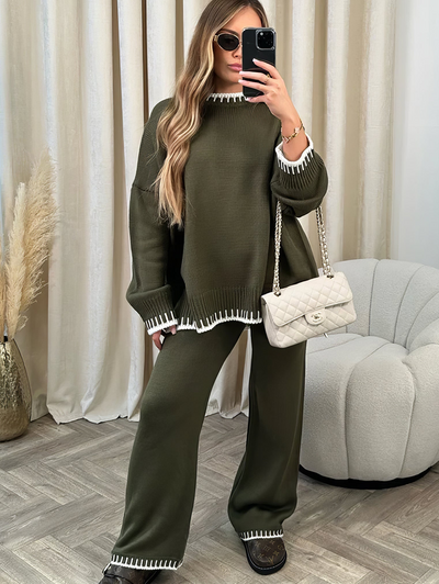 Eleanor | Contrast Trim Knit Set