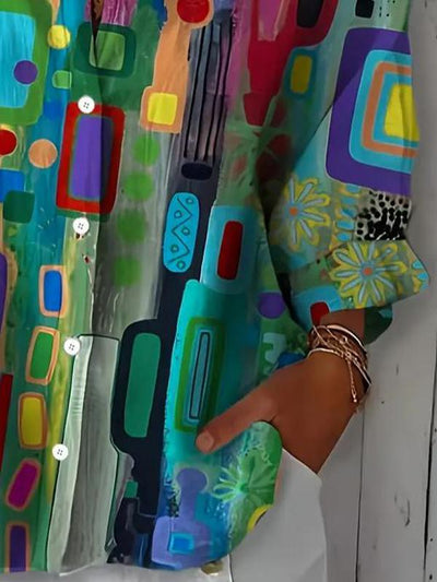 Freja | Abstract Colourflow Blouse