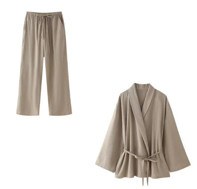 Kendall | Wrap Top & Wide-Leg Pants Set