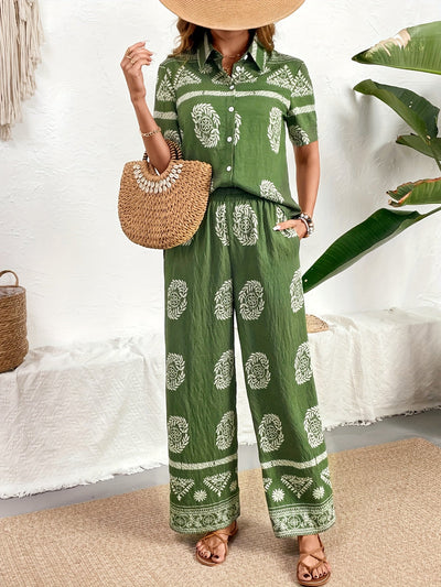 Isabella | Boho Green Two-Piece Set