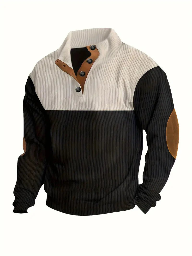 Ethan | Colorblock Button Sweater