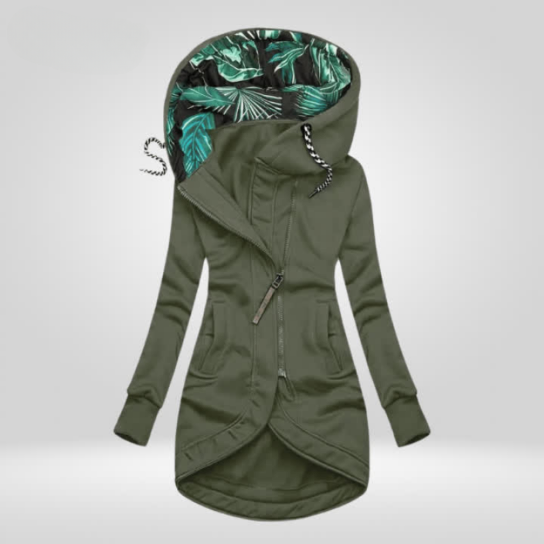 Mandy | Asymmetrical Zip Hooded Jacket