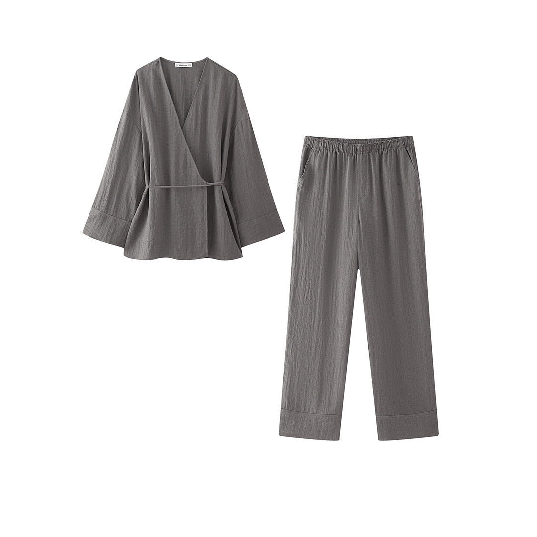 Kendall | Wrap Top & Wide-Leg Pants Set