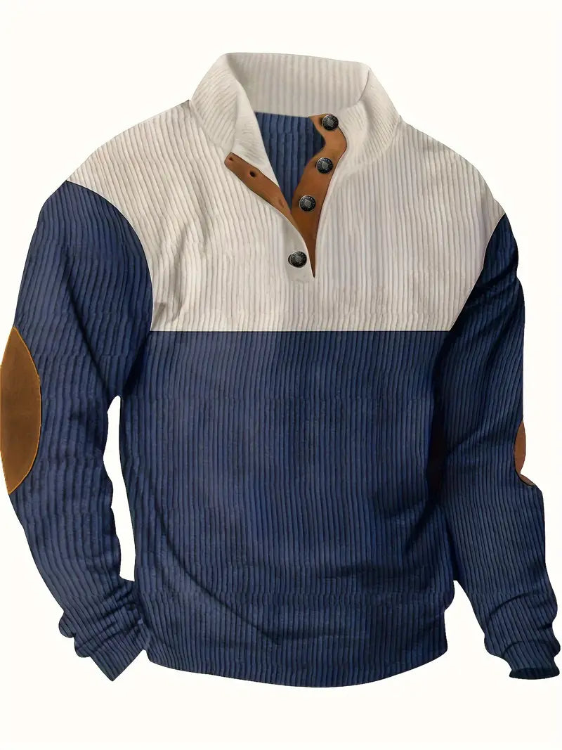 Ethan | Colorblock Button Sweater