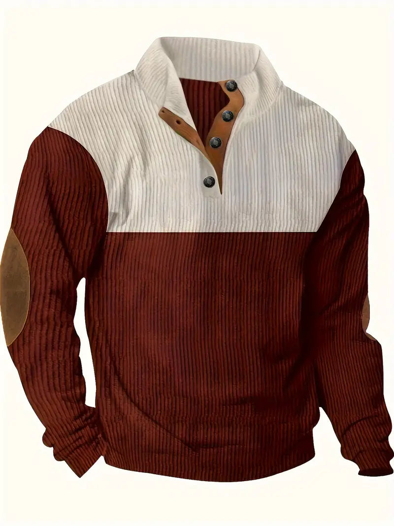Ethan | Colorblock Button Sweater