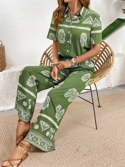 Isabella | Boho Green Two-Piece Set