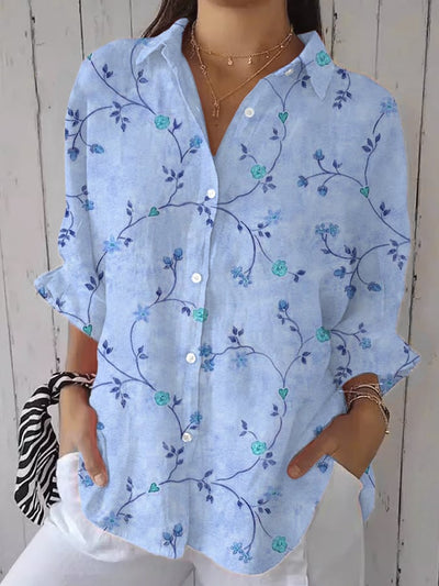 Colette | Blue Garden Embroidery Blouse