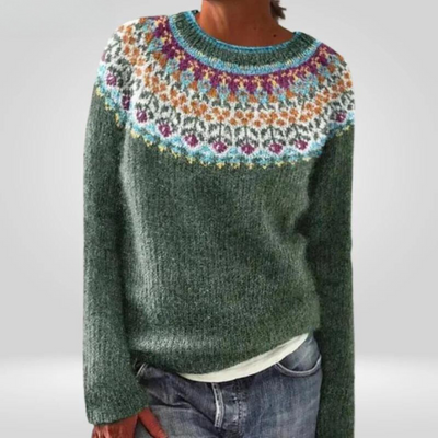 Scarlet | Colourful Floral Knit Sweater