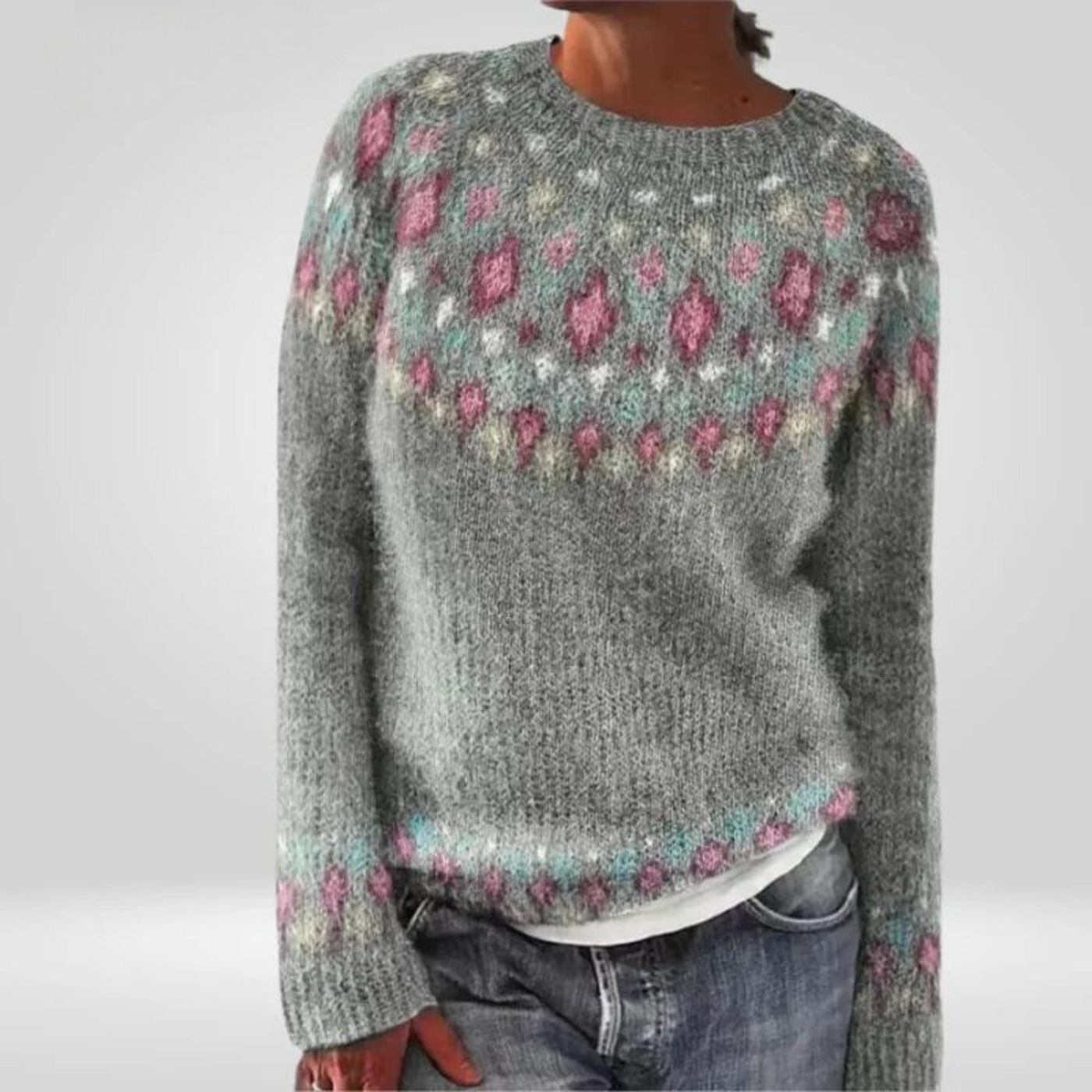 Scarlet | Colourful Floral Knit Sweater