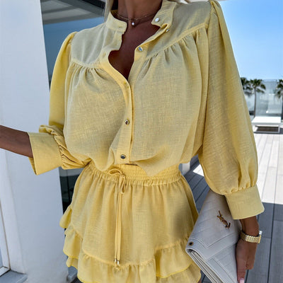 Winona | Sunlit Blouse & Ruffle Skirt Set