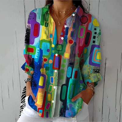 Freja | Abstract Colourflow Blouse