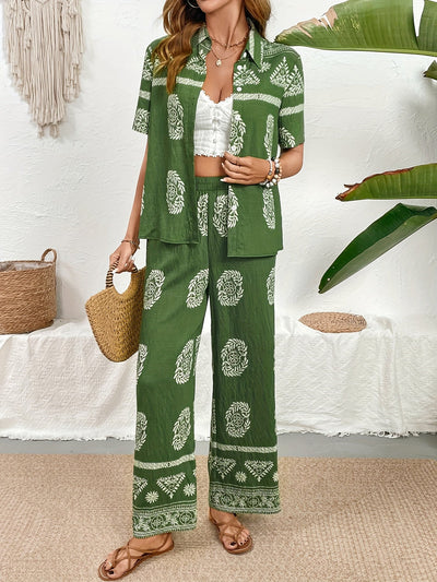 Isabella | Boho Green Two-Piece Set