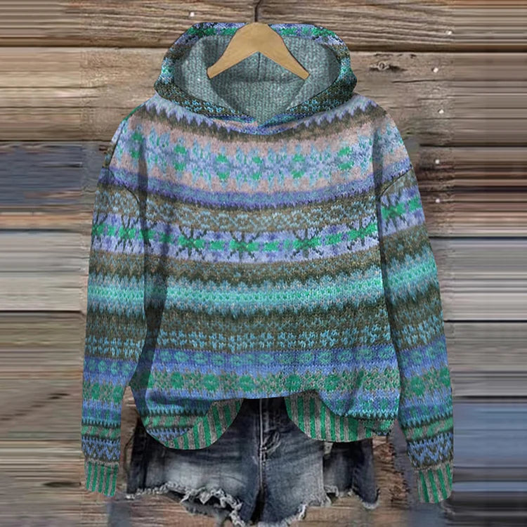Sarah | Boho Fair Isle Hoodie