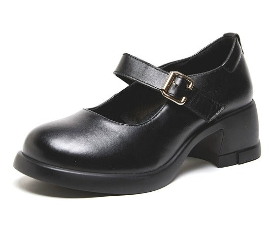 Victoria | Classic Buckle Block Heels