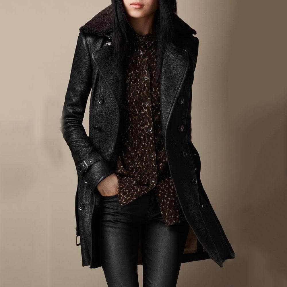 Sadie | Luxe Leather Trench Coat