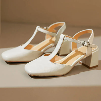 Sabine | Elegant T-Strap Block Heels