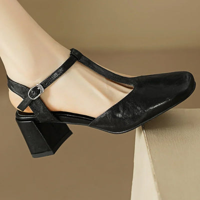 Sabine | Elegant T-Strap Block Heels