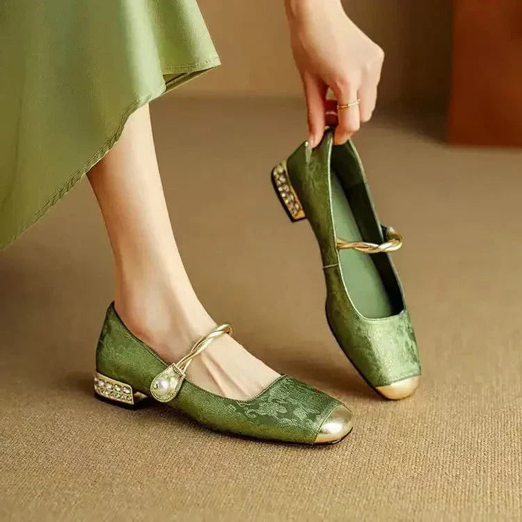 Carole | Pearl Accent Mary Jane Flats