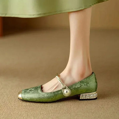 Carole | Pearl Accent Mary Jane Flats