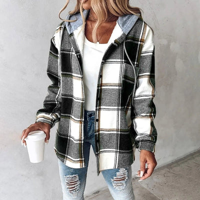 Sofie | Plaid Hooded Jacket