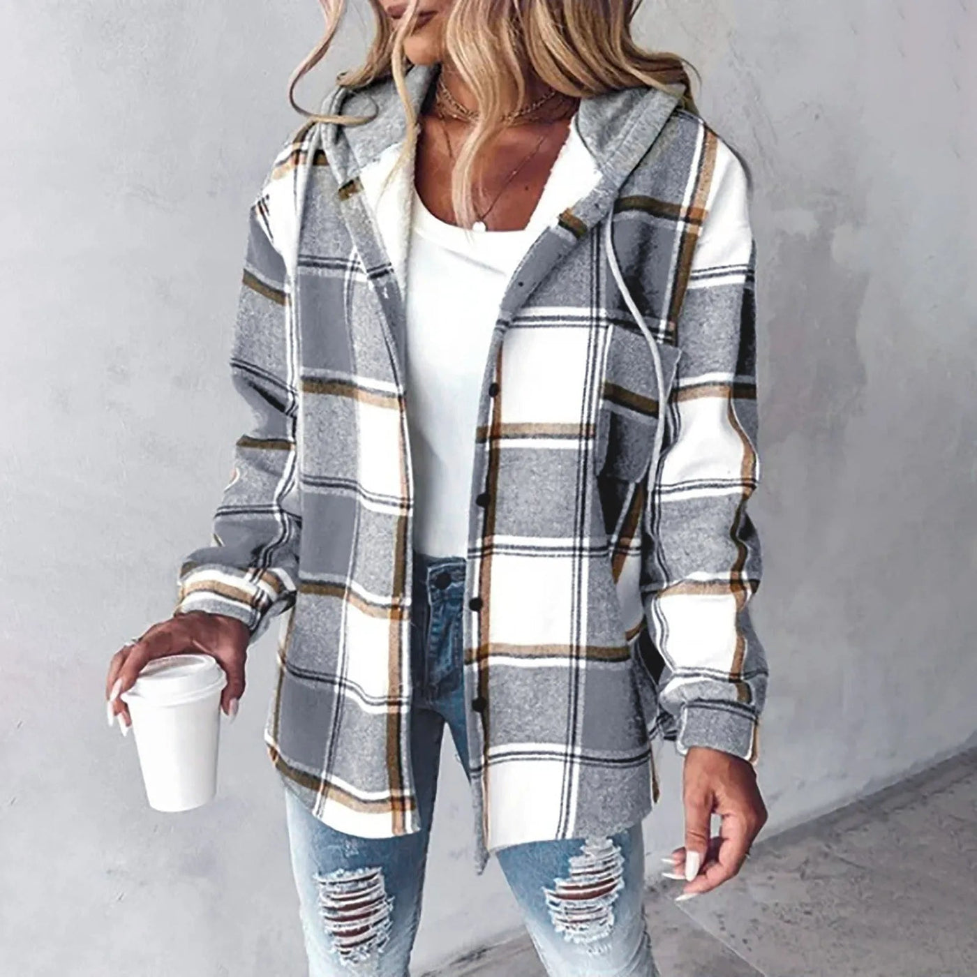 Sofie | Plaid Hooded Jacket