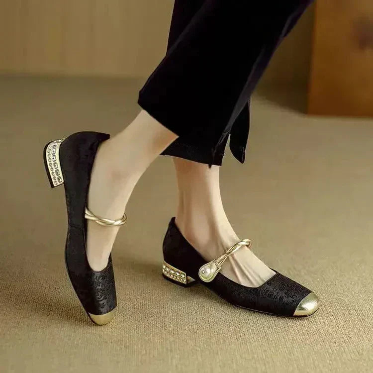 Carole | Pearl Accent Mary Jane Flats