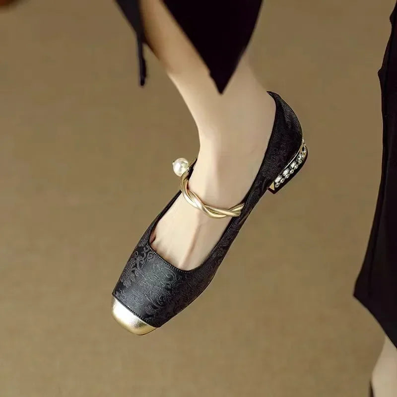 Carole | Pearl Accent Mary Jane Flats