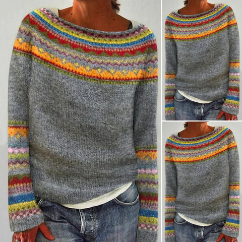 Solaire | Multicolour Fair Isle Knit Sweater