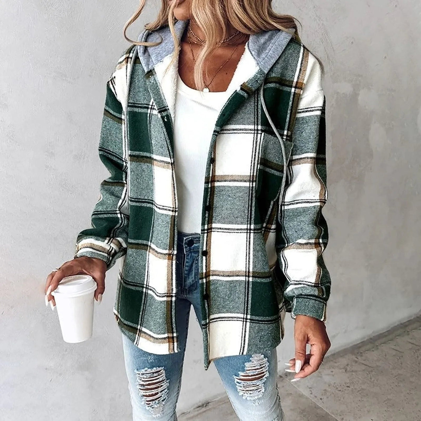 Sofie | Plaid Hooded Jacket