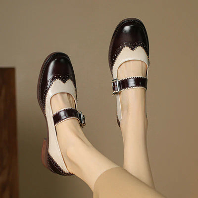 Robyn | Two-Tone Brogue Mary Janes