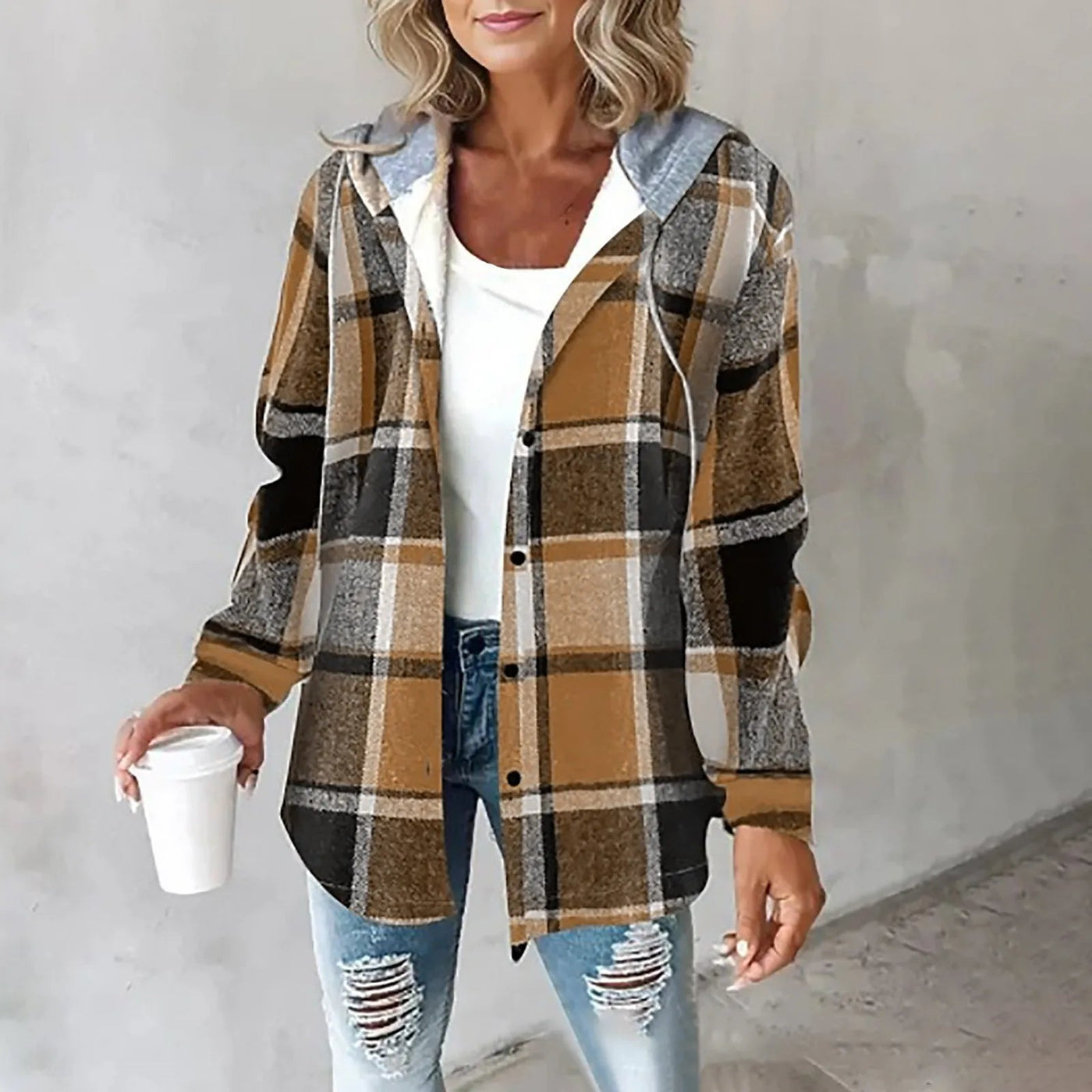 Sofie | Plaid Hooded Jacket