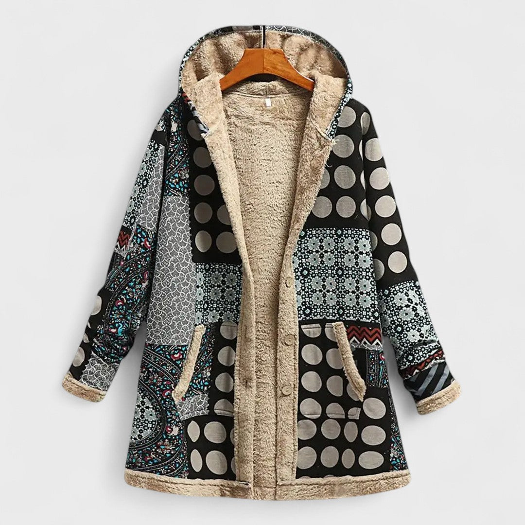 Nadine | Cozy Printed Fleece Coat