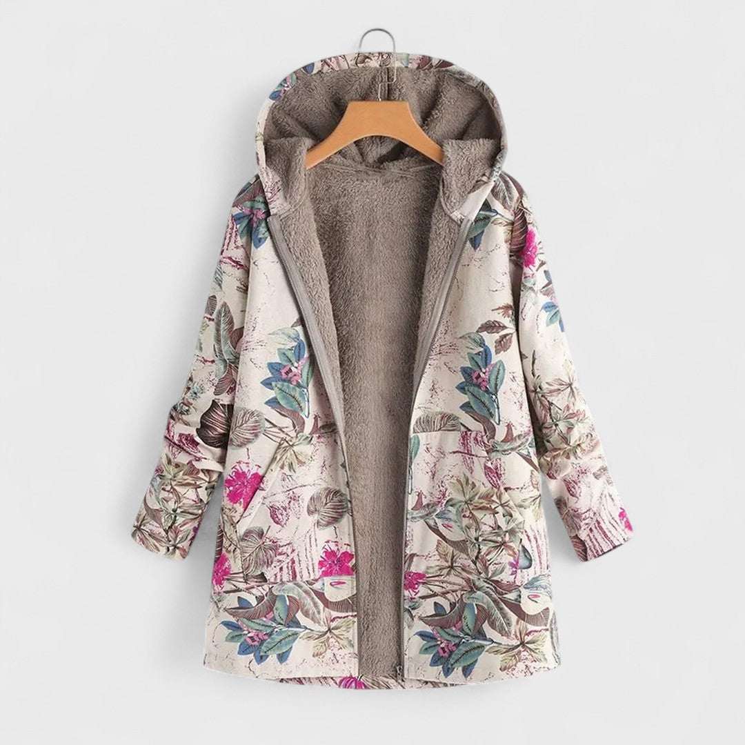 Nadine | Cozy Printed Fleece Coat