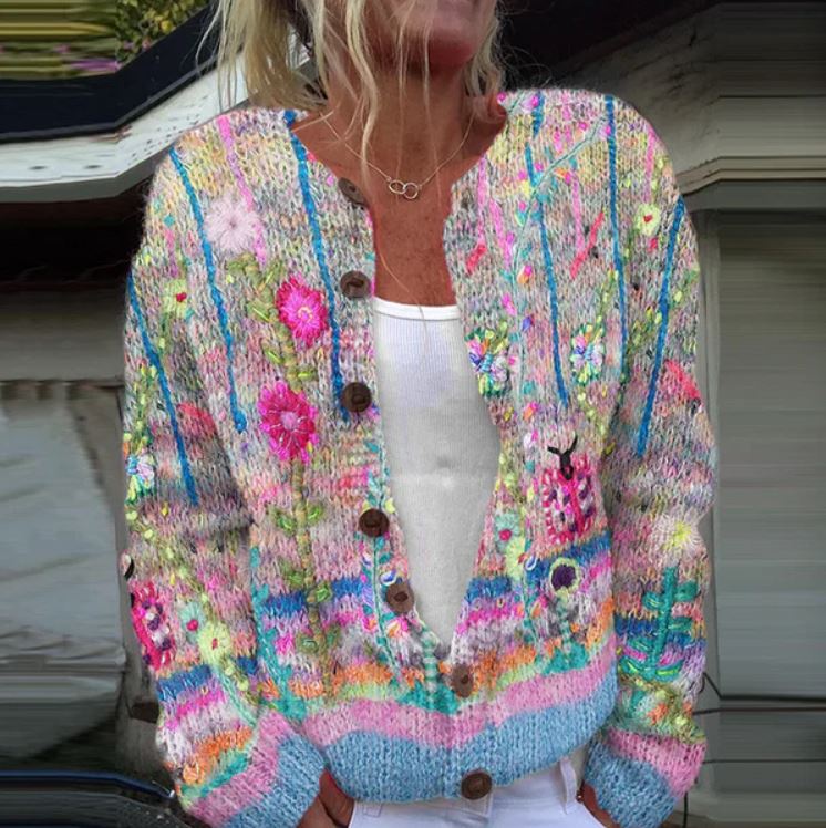 Miranda | Elegant Floral Print Cardigan