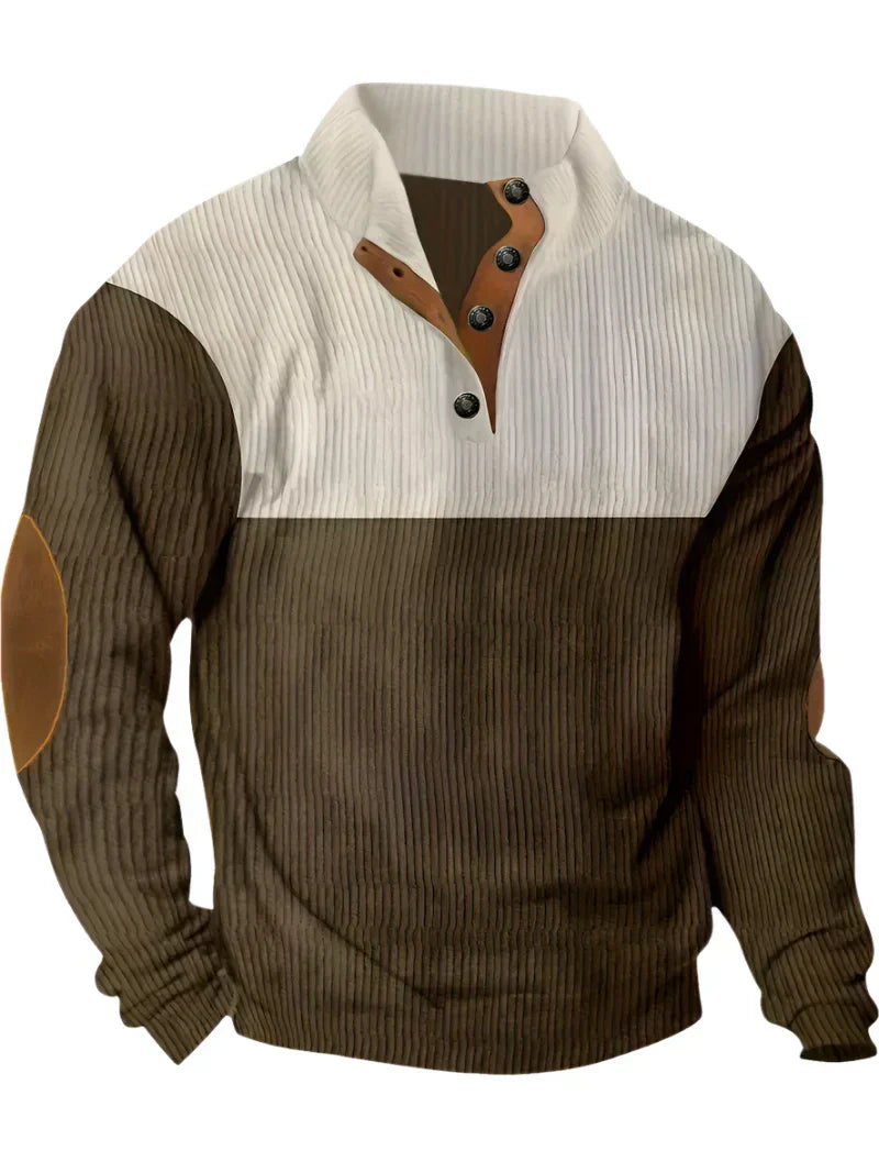 Ethan | Colorblock Button Sweater