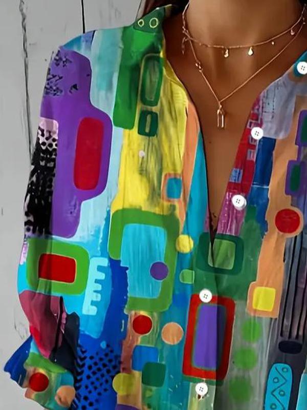 Freja | Abstract Colourflow Blouse