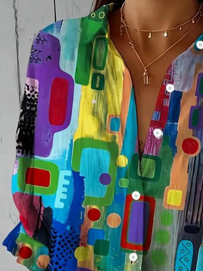 Freja | Abstract Colourflow Blouse