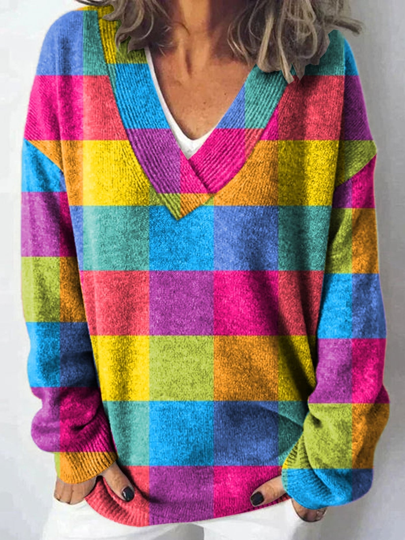 Kendall | Colourful Checkered Sweater