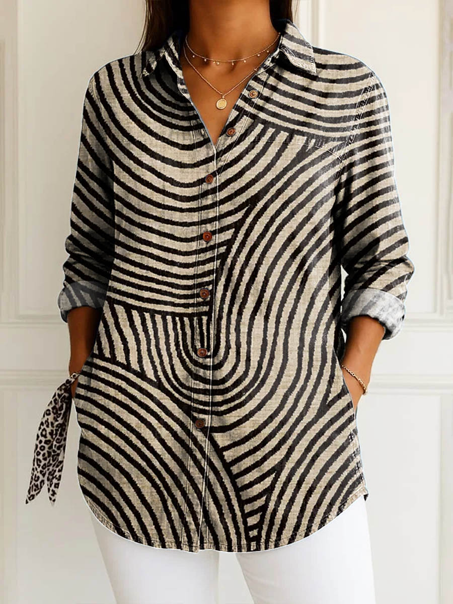 Rose | Spiralling Stripes Blouse
