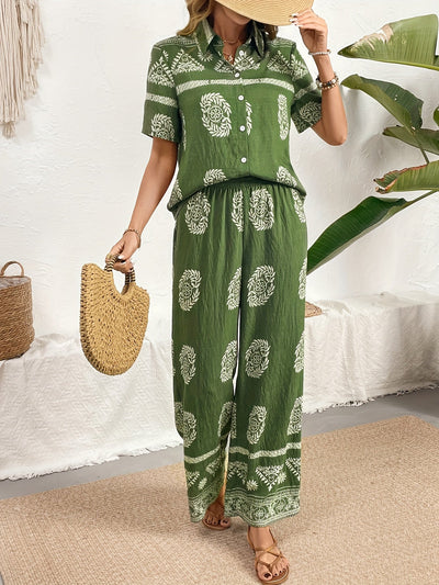 Isabella | Boho Green Two-Piece Set