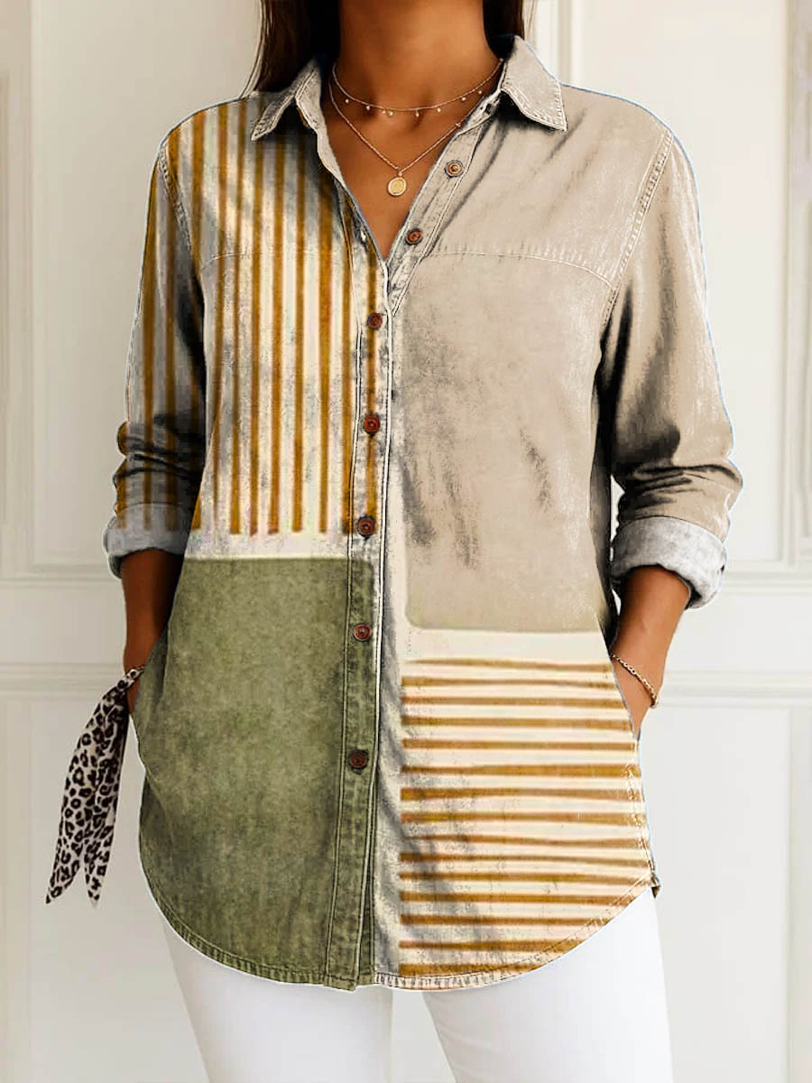 Molly | Earthline Contrast Blouse