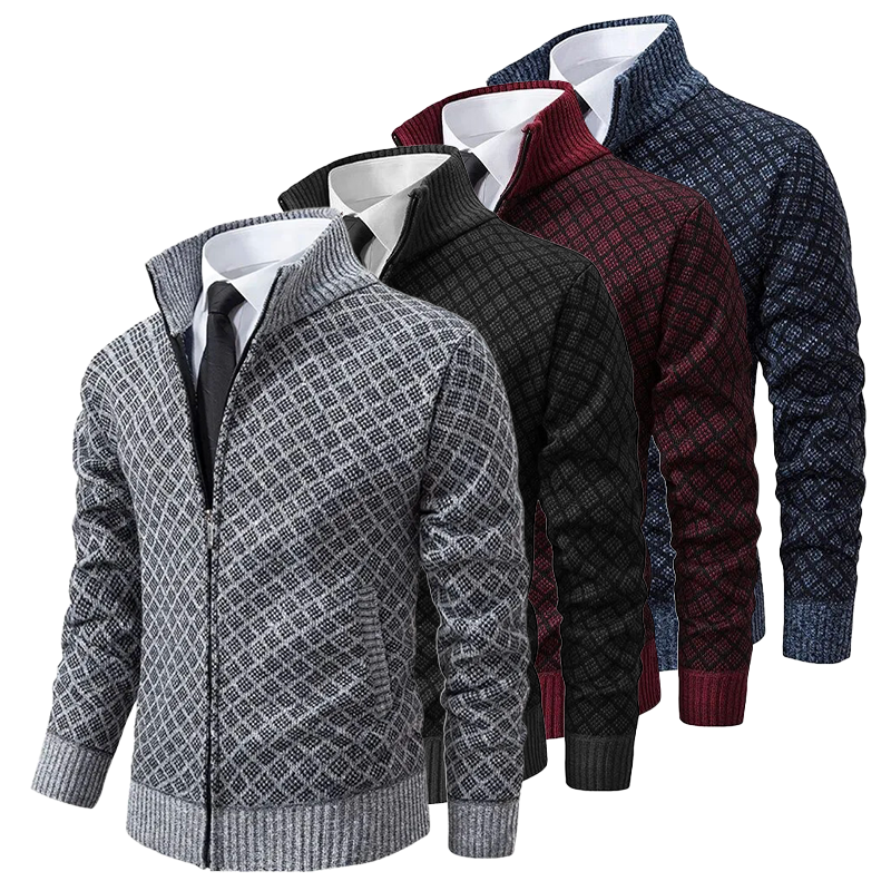 Ashton | Patterned Zip Sweater