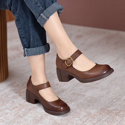 Victoria | Classic Buckle Block Heels