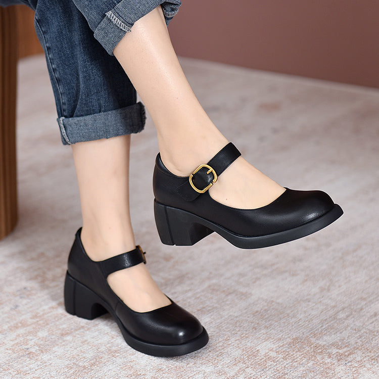 Victoria | Classic Buckle Block Heels